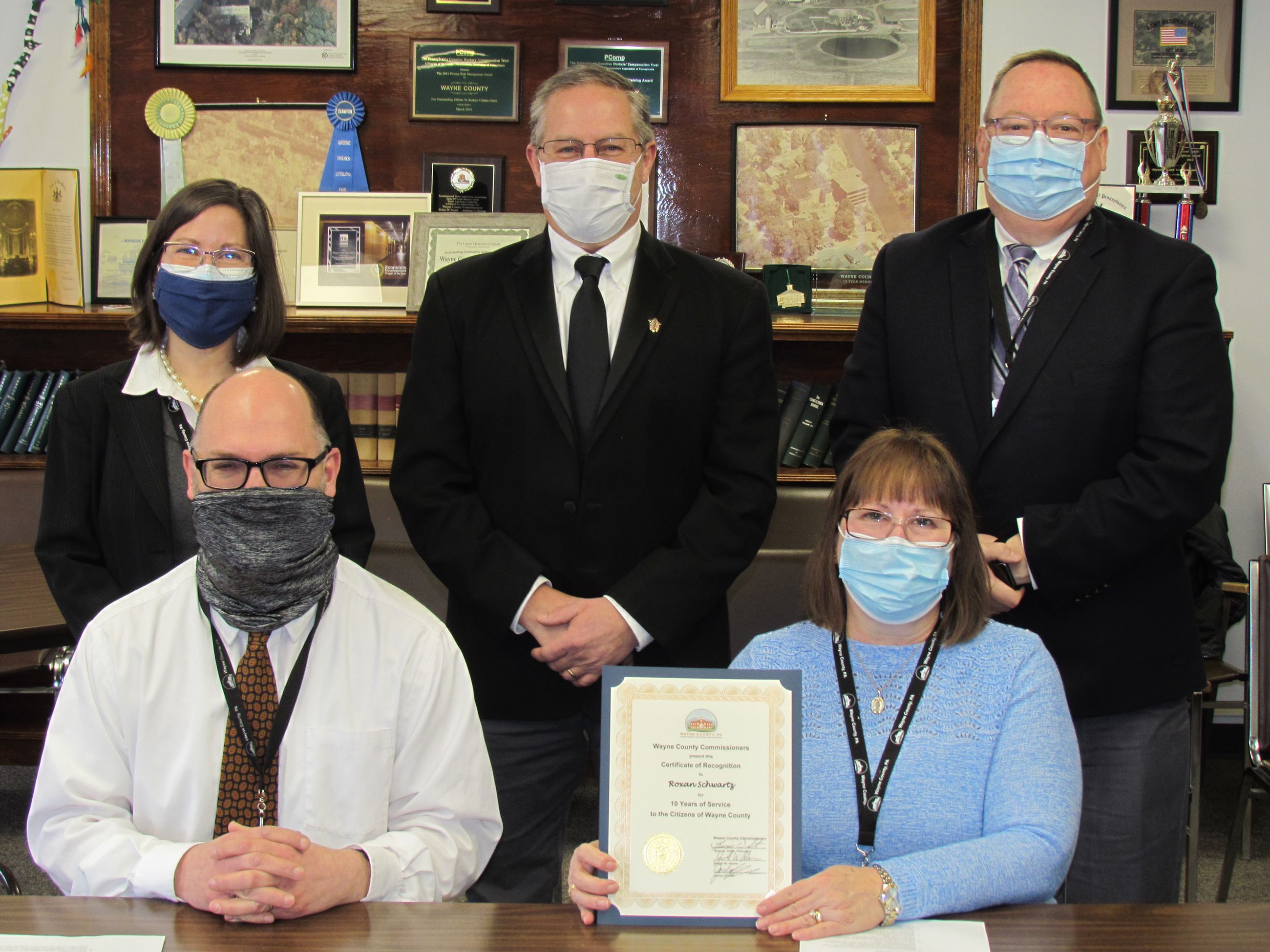 Roxan Schwartz was recognized for 10 years of service in the Transportation Department.