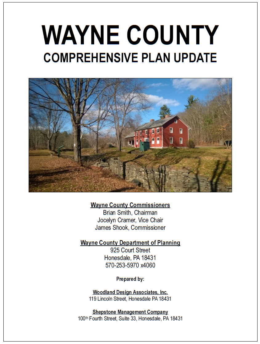 The cover of the Comprehensive Plan update features the farmhouse at Lock 31 near Hawley.