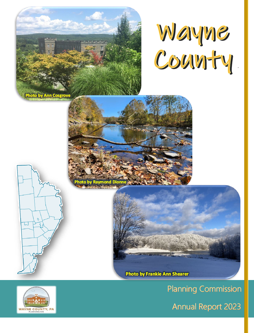 Cover with outdoor scenes from Wayne County linking to the Planning Commission Annual Report 
