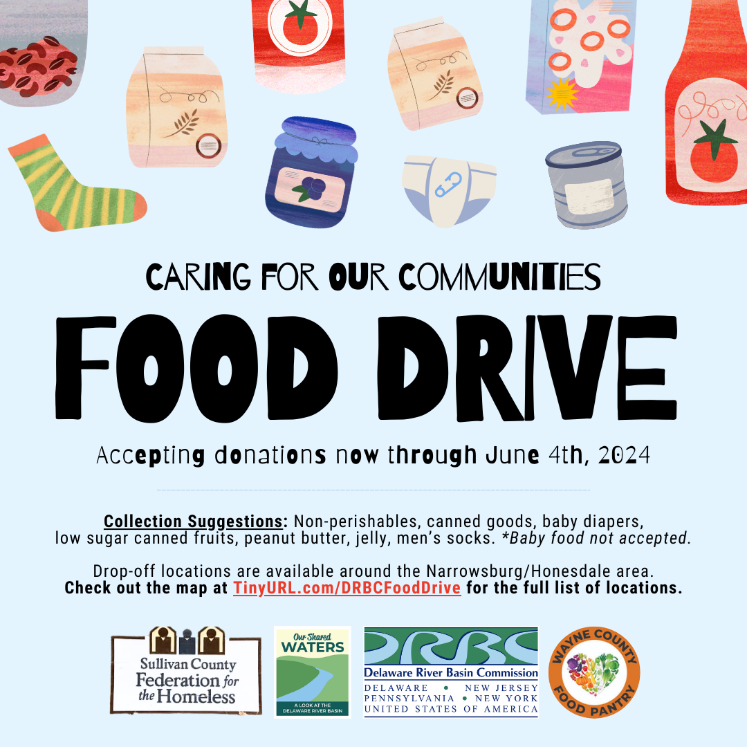 A flyer promoting DRBC food drive through June 5