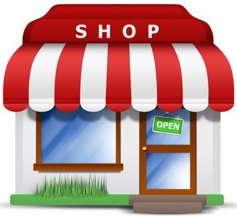 A cartoon image of a storefront.